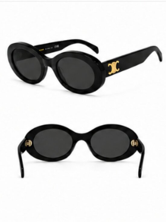 Celine Triomphe 52mm Oval Black Sunglasses | Mint Condition | Case Included